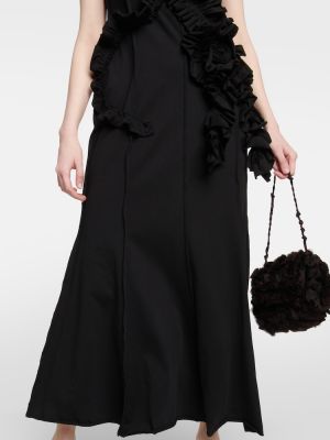 Sukienka midi bawełniana z dżerseju Dries Van Noten czarna