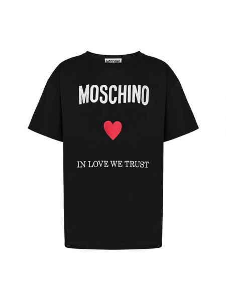 Haftowana koszulka Moschino czarna