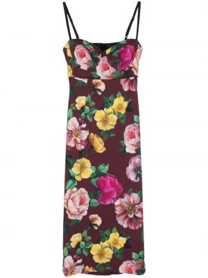 Robe mi-longue à fleurs à imprimé Dolce & Gabbana