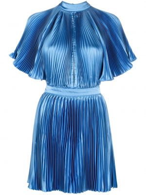 Плисирана коктейлна рокля L'idée синьо