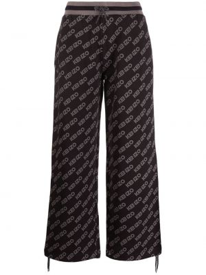Pantaloni cu imagine cu croială lejeră Kenzo negru