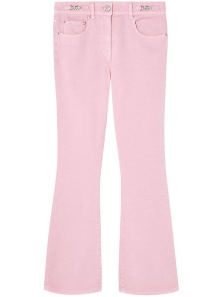 Kokvilnas džinsi bootcut Versace rozā