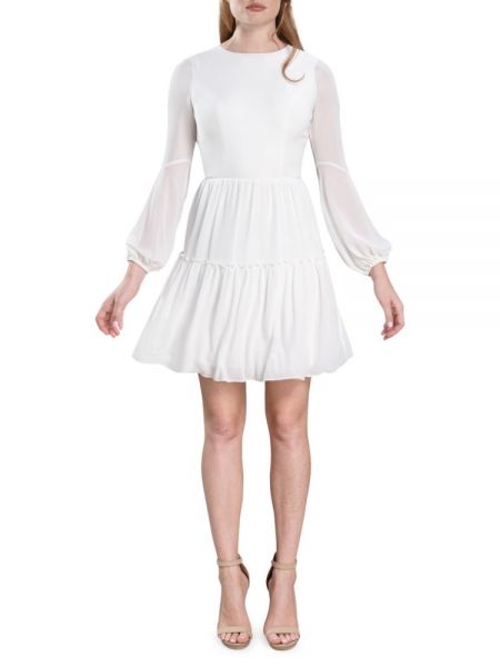 Платье мини с вырезом на спине Dress The Population белое