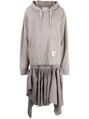 Asimetrična obleka s kapuco Maison Mihara Yasuhiro siva