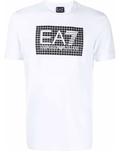 T-krekls ar apdruku Ea7 Emporio Armani balts
