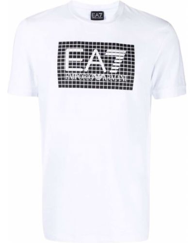 Trykt t-skjorte Ea7 Emporio Armani hvit