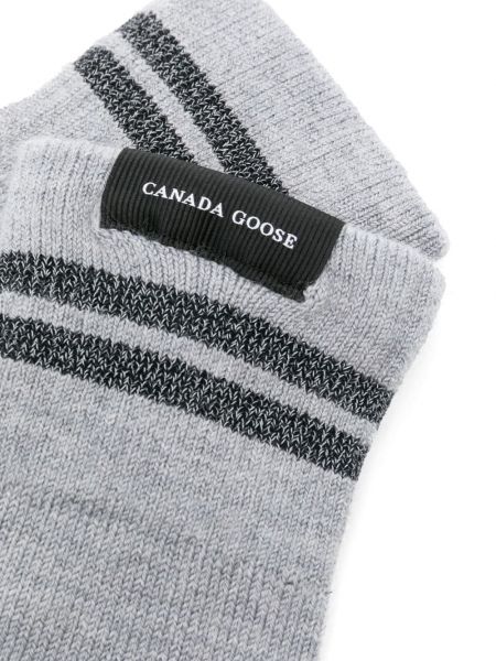 Gants à rayures en tricot Canada Goose gris