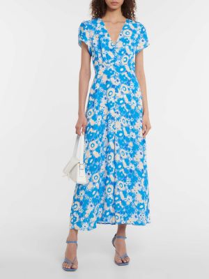Midi haljina s cvjetnim printom Rixo plava