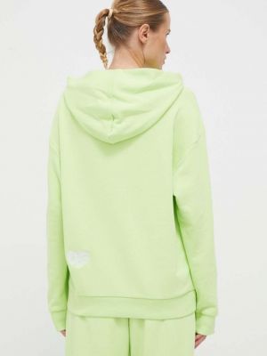 Bavlněná mikina s kapucí s aplikacemi Adidas zelená