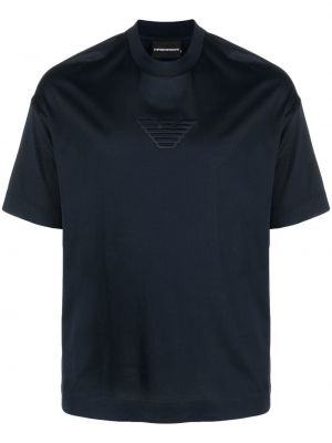 Bomull t-skjorte Emporio Armani blå