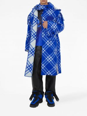 Karierter woll mantel Burberry blau