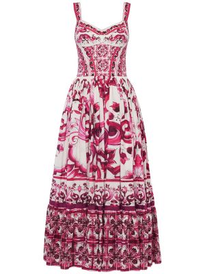 Dlouhé šaty s potlačou Dolce & Gabbana