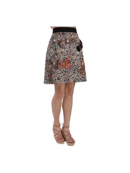 Mini falda Dolce & Gabbana plateado