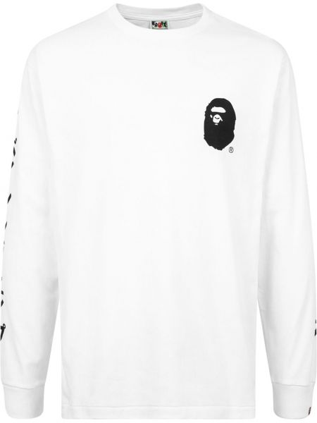 Camiseta de manga larga manga larga A Bathing Ape® blanco