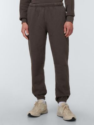 Pantalones de chándal de algodón de tela jersey Les Tien marrón