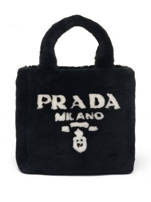 Shoppingväska med mönster Prada svart