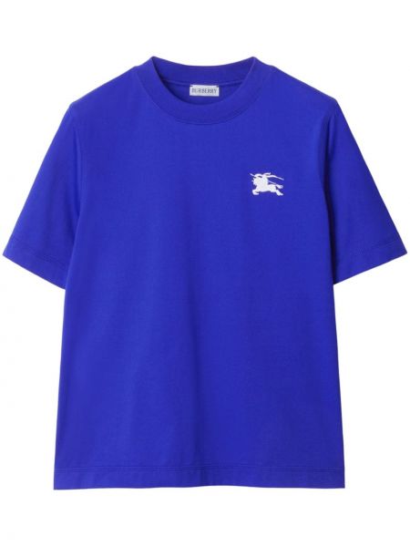 Kokvilnas t-krekls Burberry zils