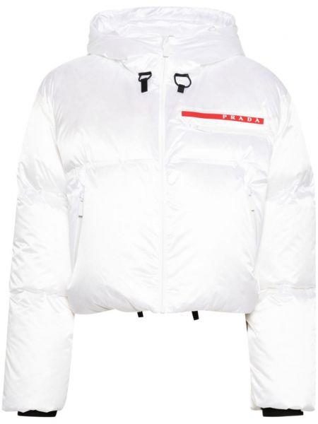 Veste de ski avec applique Prada blanc