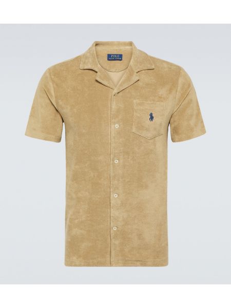 Bombažna srajca Polo Ralph Lauren bež