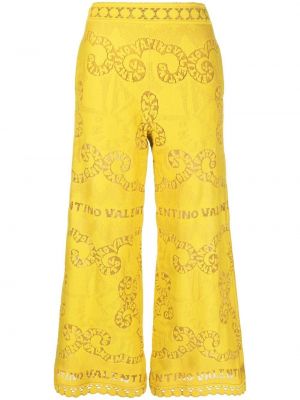 Pantaloni di pizzo Valentino Garavani giallo