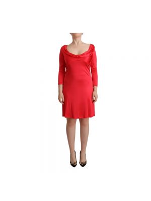 Sukienka mini z okrągłym dekoltem John Galliano czerwona