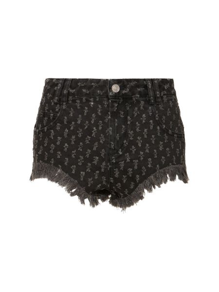 Bomull jeans-shorts Isabel Marant svart