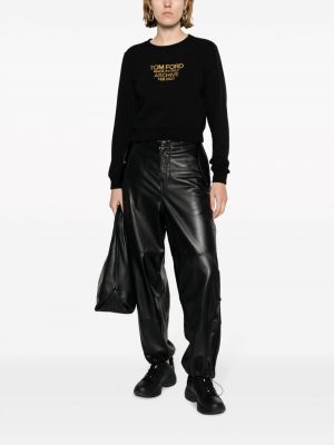 Bluza bawełniana z nadrukiem Tom Ford czarna