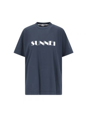 Koszulka bawełniana Sunnei niebieska