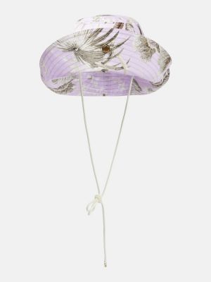 Chapeau en coton à fleurs Erdem violet
