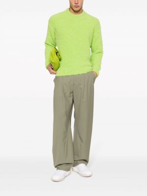 Dzianinowy sweter tweedowy Sunnei zielony