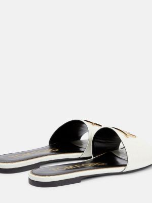 Kožené sandále Tom Ford biela