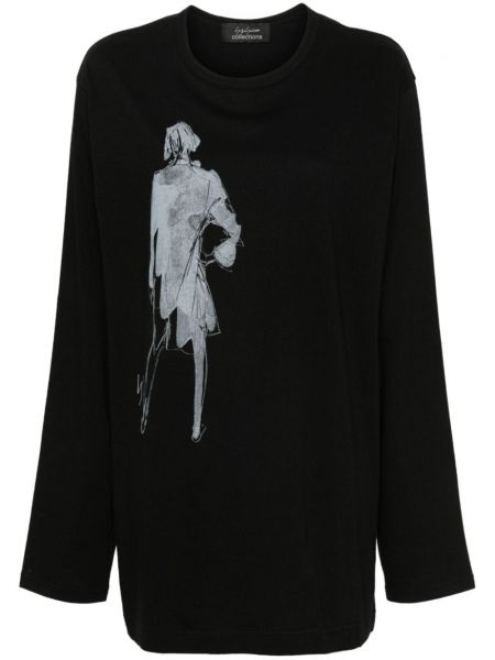 Μπλούζα με σχέδιο Yohji Yamamoto μαύρο