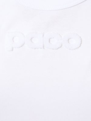 Bavlněný tank top jersey Paco Rabanne bílý