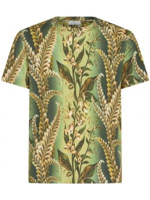 Βαμβακερή μπλούζα με σχέδιο Etro πράσινο