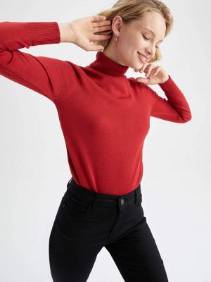 Džemperis ar augstu apkakli Defacto sarkans