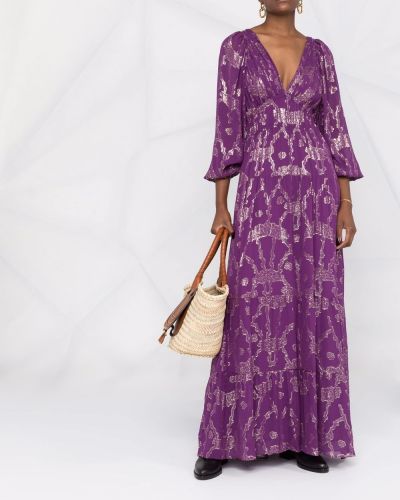 Vestido de noche de flores con estampado Ba&sh violeta