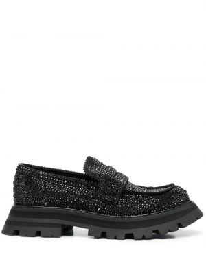 Pantofi loafer slip-on de cristal Alexander Mcqueen negru
