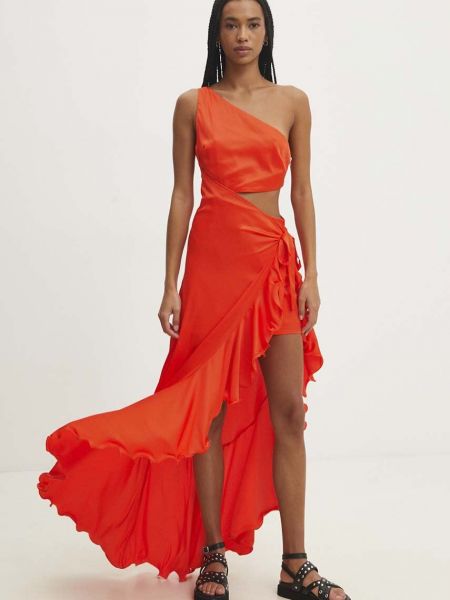 Sukienka midi Answear Lab pomarańczowa