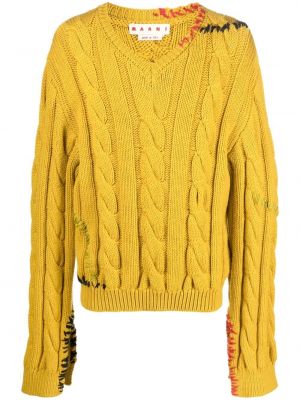 Vilnonis megztinis Marni geltona