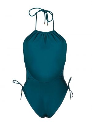 Mežģīņu bikini ar šņorēm Saint Laurent zils