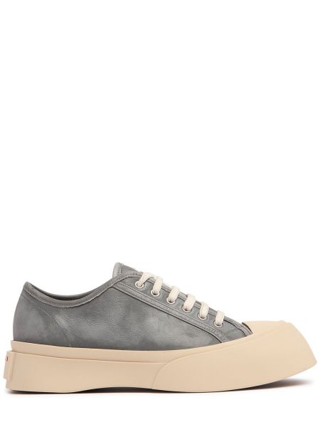 Låga sneakers i läder Marni silver