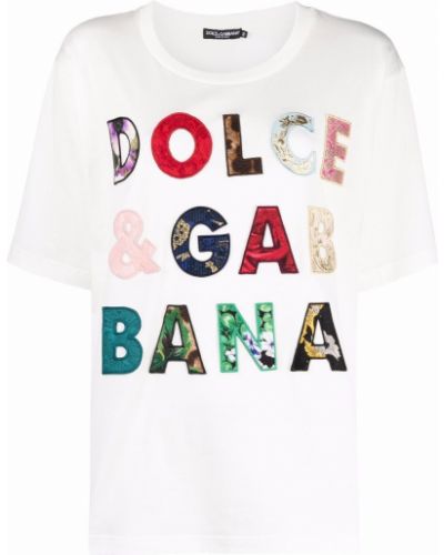Camiseta con bordado Dolce & Gabbana blanco