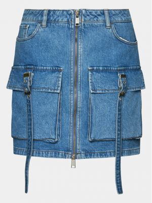 Slim fit priliehavá džínsová sukňa Gestuz modrá