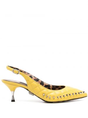 Полуотворени обувки с отворена пета Philipp Plein жълто