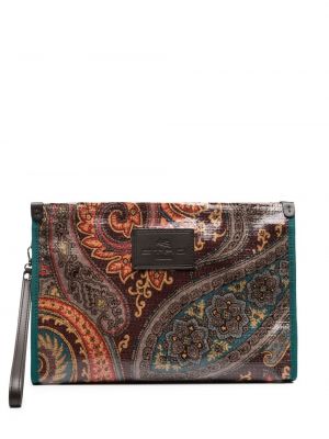 Paisley trykt clutch Etro brun