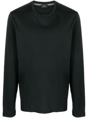 Bavlnená košeľa s výšivkou Brioni čierna