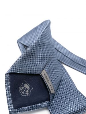 Jedwabny krawat żakardowy Corneliani niebieski