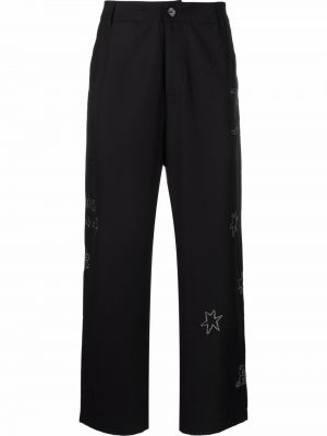 Pantaloni cu croială lejeră cu stele Acupuncture 1993 negru
