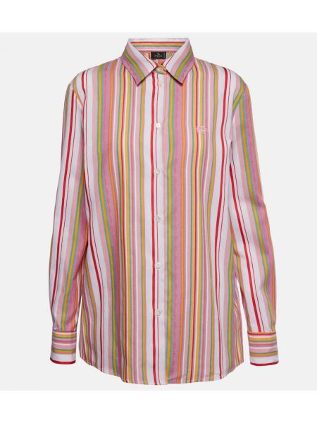 Camisa de algodón a rayas Etro rosa