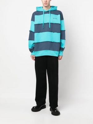 Svītrainas kokvilnas kapučdžemperis Botter zils
